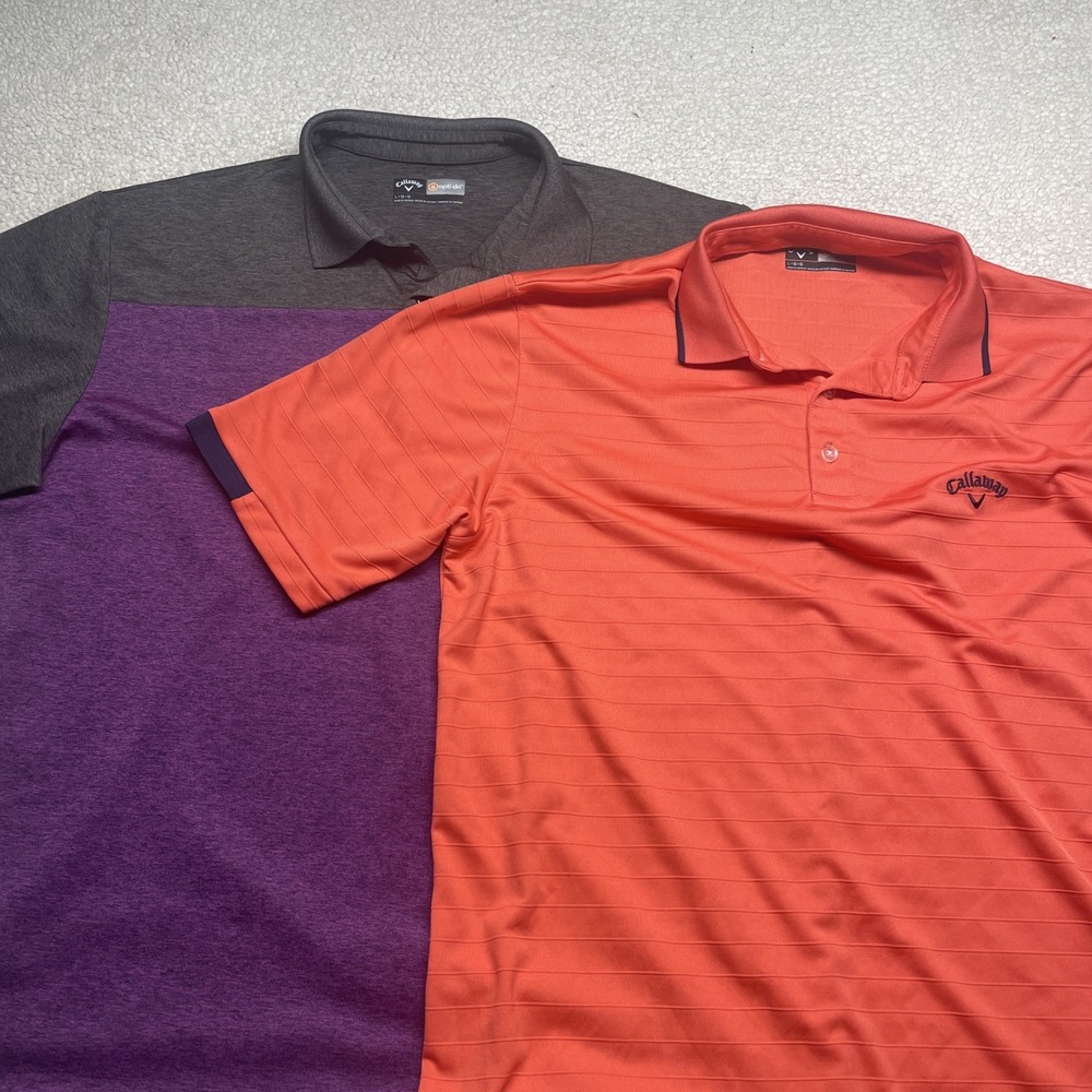Callaway Opti Dri Performance Polo Shirts Golf - Lot Of‎ 2 - Mens L
